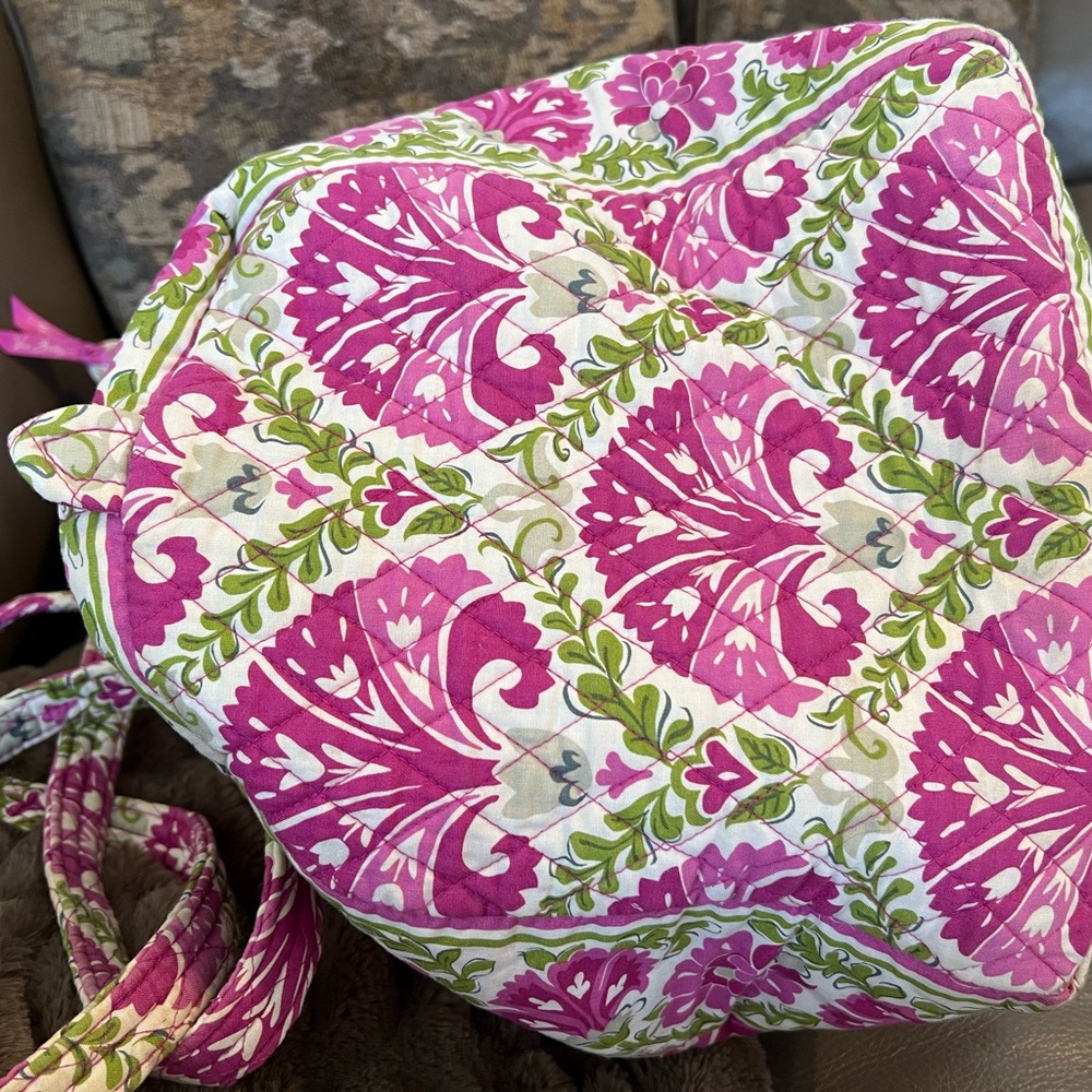 Vera Bradley Pink and Green Floral Bag - Picture 6 of 16